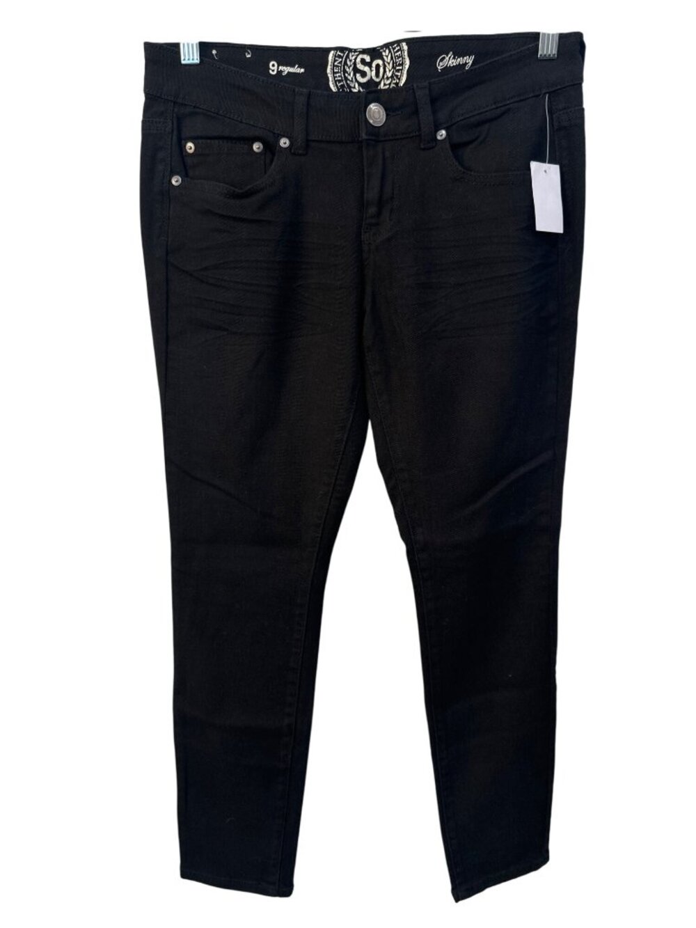 SO Jeans Size 9 Authentic Heritage Skinny Regular Black Cotton Blend Grunge NEW